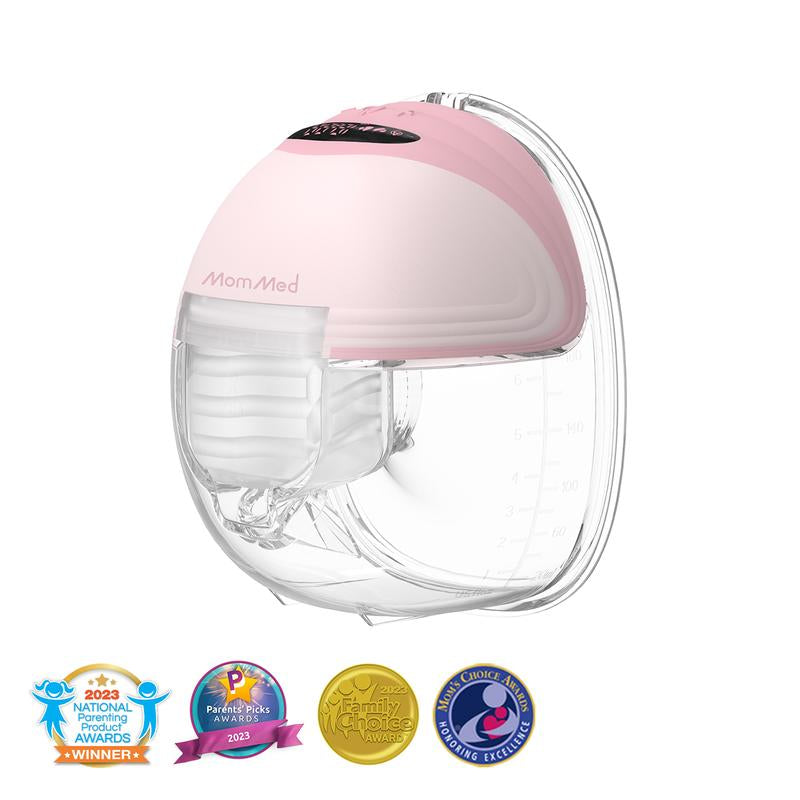 Mommed Wearable Breast Pumps, Hands Free Breast Pump S21 with Strong Suction, Low Noise & LED Display, Full in Bra Portable Electric Breast Pump with 3 Modes & 12 Levels Nursing Feeding Care