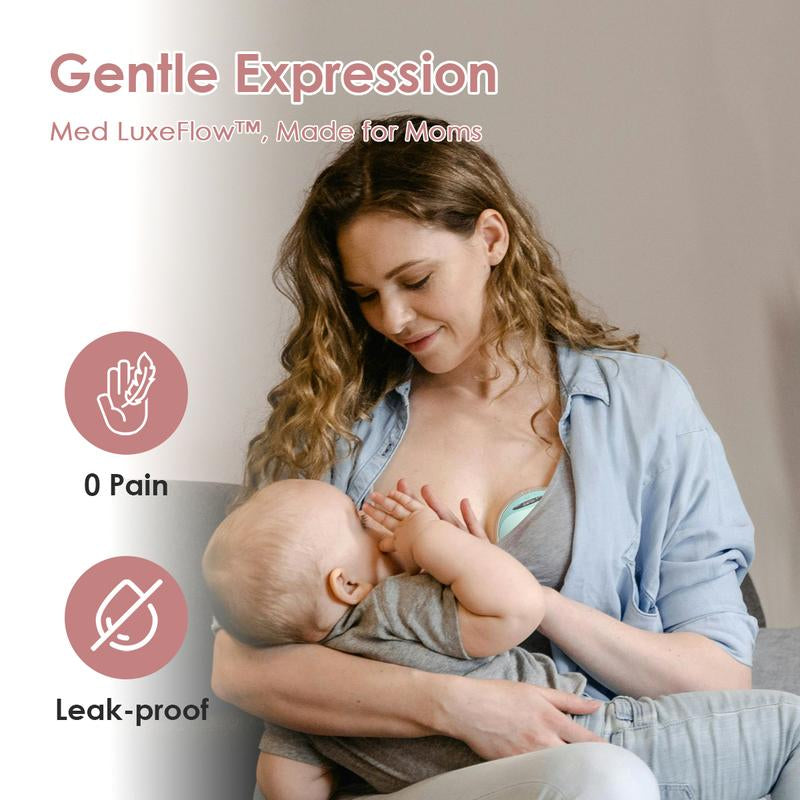Mommed Wearable Breast Pumps, Hands Free Breast Pump S21 with Strong Suction, Low Noise & LED Display, Full in Bra Portable Electric Breast Pump with 3 Modes & 12 Levels Nursing Feeding Care
