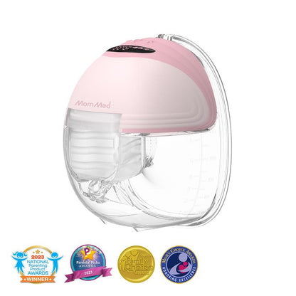 Mommed Wearable Breast Pumps, Hands Free Breast Pump S21 with Strong Suction, Low Noise & LED Display, Full in Bra Portable Electric Breast Pump with 3 Modes & 12 Levels Nursing Feeding Care
